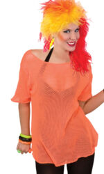 80s Neon Fishnet Top