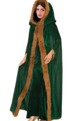Green Velvet Medieval Cape