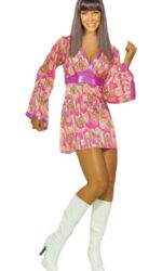 60s Flower Power Hippie Dress
